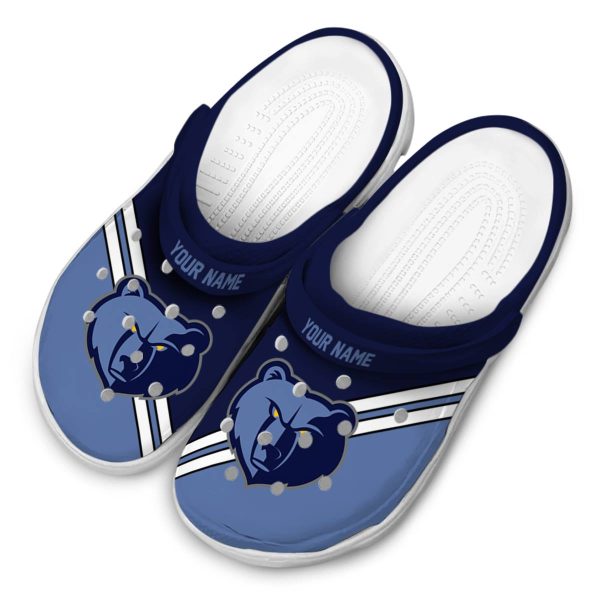 personalized memphis grizzlies striped accents clog latest model