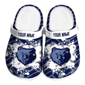personalized memphis grizzlies zigzag paint burst clog best selling