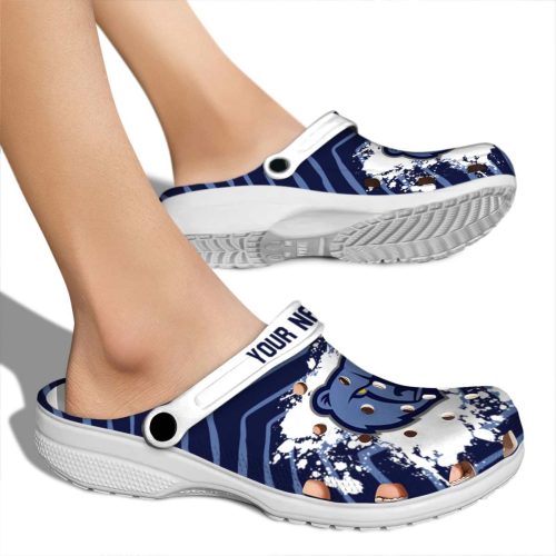personalized memphis grizzlies zigzag paint burst clog fashion forward