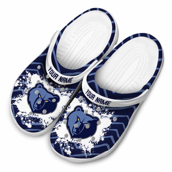 personalized memphis grizzlies zigzag paint burst clog latest model