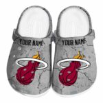 personalized miami heat cracked texture clog best selling
