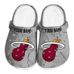 personalized miami heat cracked texture clog best selling