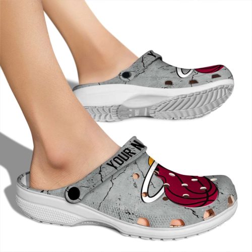 personalized miami heat cracked texture clog fashion forward