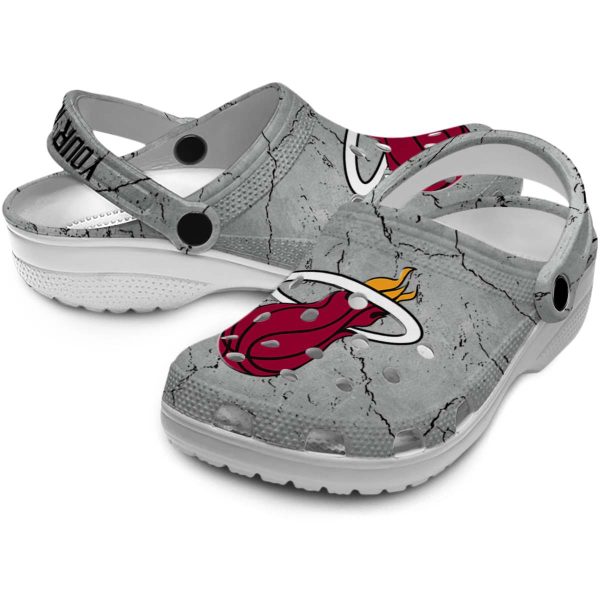 personalized miami heat cracked texture clog high quality