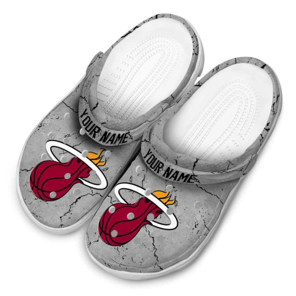 personalized miami heat cracked texture clog latest model