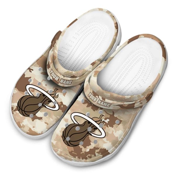 personalized miami heat desert camo clog latest model