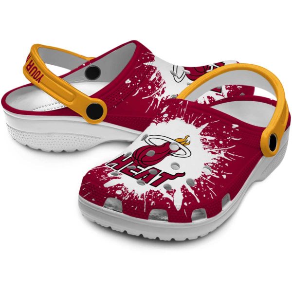 personalized miami heat splash art clog high quality