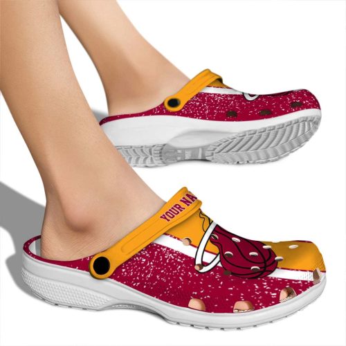 personalized miami heat vertical stripes clog fashion forward