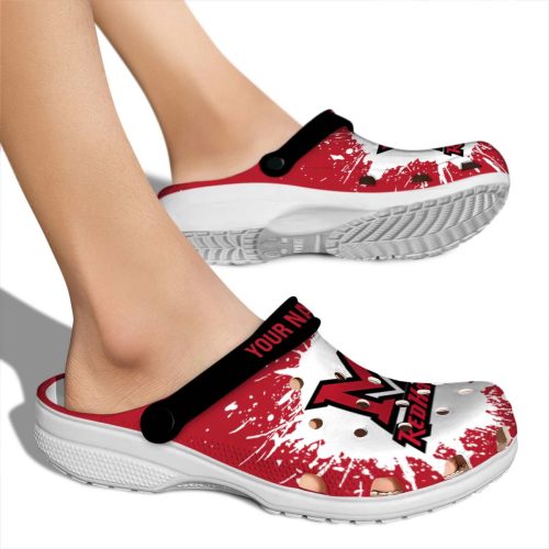 personalized miami redhawks splash art clog fashion forward