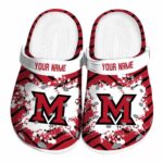 personalized miami redhawks zigzag paint burst clog best selling