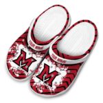 personalized miami redhawks zigzag paint burst clog best selling