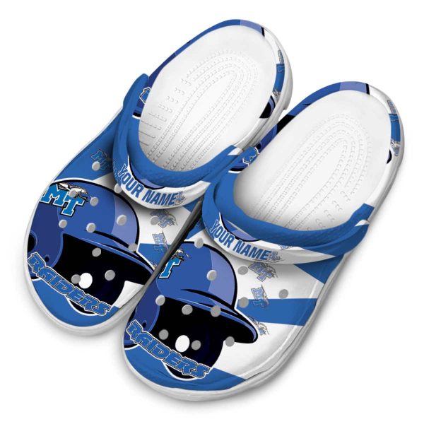 personalized middle tennessee blue raiders baseball helmet clog latest model