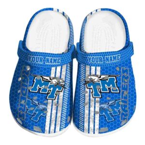personalized middle tennessee blue raiders contrasting stripes clog best selling