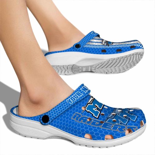 personalized middle tennessee blue raiders contrasting stripes clog fashion forward