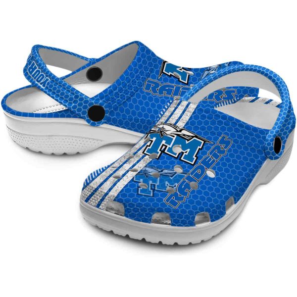 personalized middle tennessee blue raiders contrasting stripes clog high quality