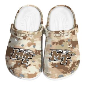 personalized middle tennessee blue raiders desert camo clog best selling