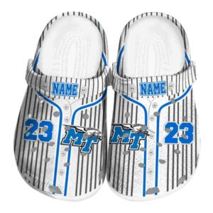 personalized middle tennessee blue raiders pinstripe pattern clog best selling