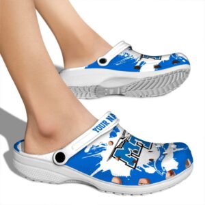personalized middle tennessee blue raiders splatter pattern clog fashion forward