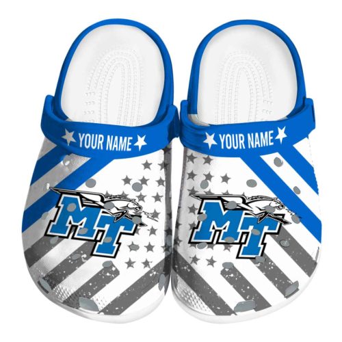 personalized middle tennessee blue raiders star spangled graphic clog best selling