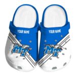personalized middle tennessee blue raiders striped accents clog best selling