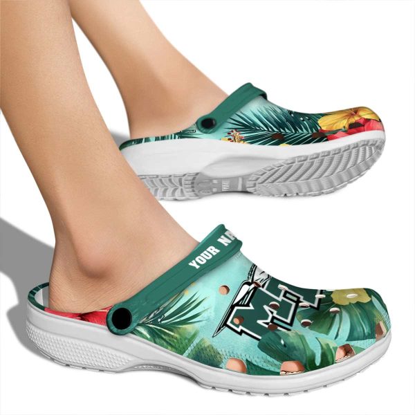 personalized middle tennessee blue raiders tropical vibes clog fashion forward