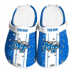 personalized middle tennessee blue raiders vertical stripes clog best selling