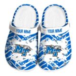 personalized middle tennessee blue raiders zigzag paint burst clog best selling