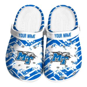personalized middle tennessee blue raiders zigzag paint burst clog best selling