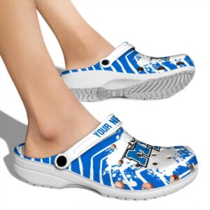 personalized middle tennessee blue raiders zigzag paint burst clog fashion forward