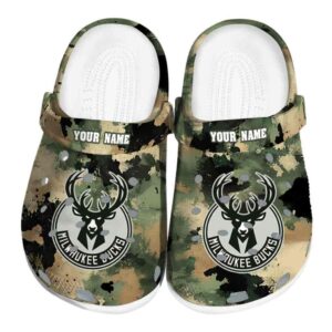 personalized milwaukee bucks camouflage craze clog best selling