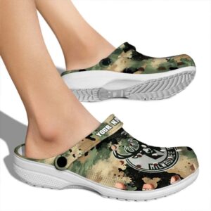 personalized milwaukee bucks camouflage craze clog fashion forward
