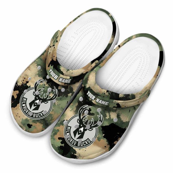 personalized milwaukee bucks camouflage craze clog latest model