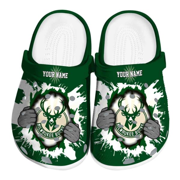 personalized milwaukee bucks gripping hand clog best selling