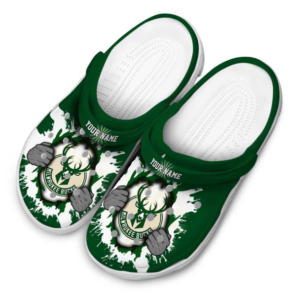 personalized milwaukee bucks gripping hand clog latest model