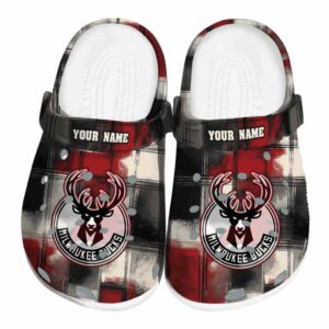 personalized milwaukee bucks plaid fusion clog best selling
