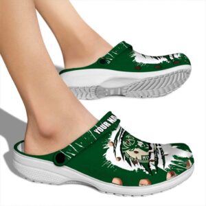 personalized milwaukee bucks splash motif background clog fashion forward