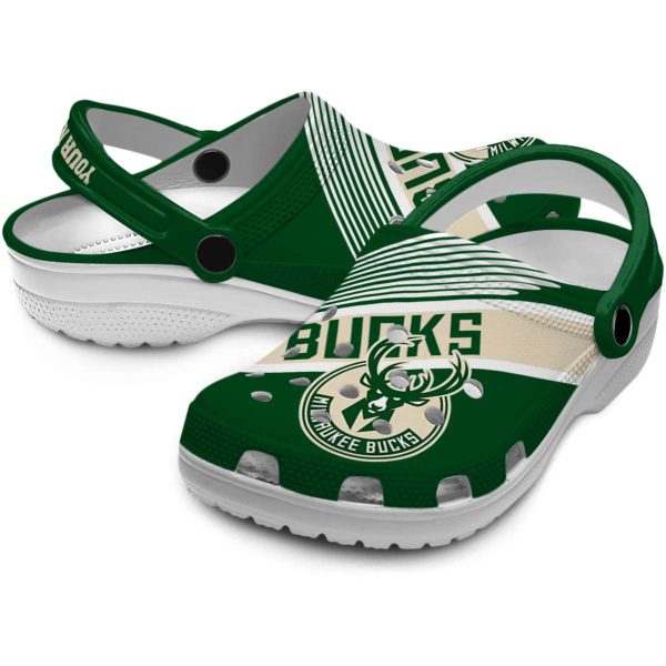 personalized milwaukee bucks vibrant dual tone clog high quality