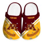 personalized minnesota golden gophers baseball motif clog best selling