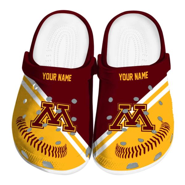 personalized minnesota golden gophers baseball motif clog best selling
