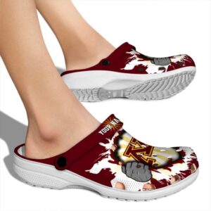 personalized minnesota golden gophers gripping hand clog fashion forward