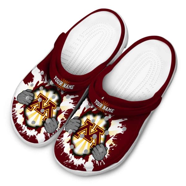 personalized minnesota golden gophers gripping hand clog latest model