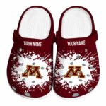 personalized minnesota golden gophers splatter background clog best selling