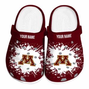 personalized minnesota golden gophers splatter background clog best selling