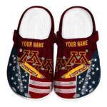 personalized minnesota golden gophers star spangled side pattern clog best selling