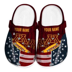 personalized minnesota golden gophers star spangled side pattern clog best selling