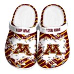 personalized minnesota golden gophers zigzag paint burst clog best selling