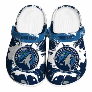 personalized minnesota timberwolves splatter pattern clog best selling