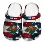 personalized minnesota wild patriotic stripes clog best selling