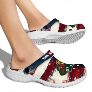 personalized minnesota wild patriotic stripes clog fashion forward