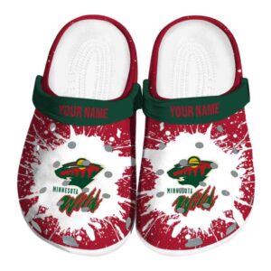 personalized minnesota wild splash art clog best selling